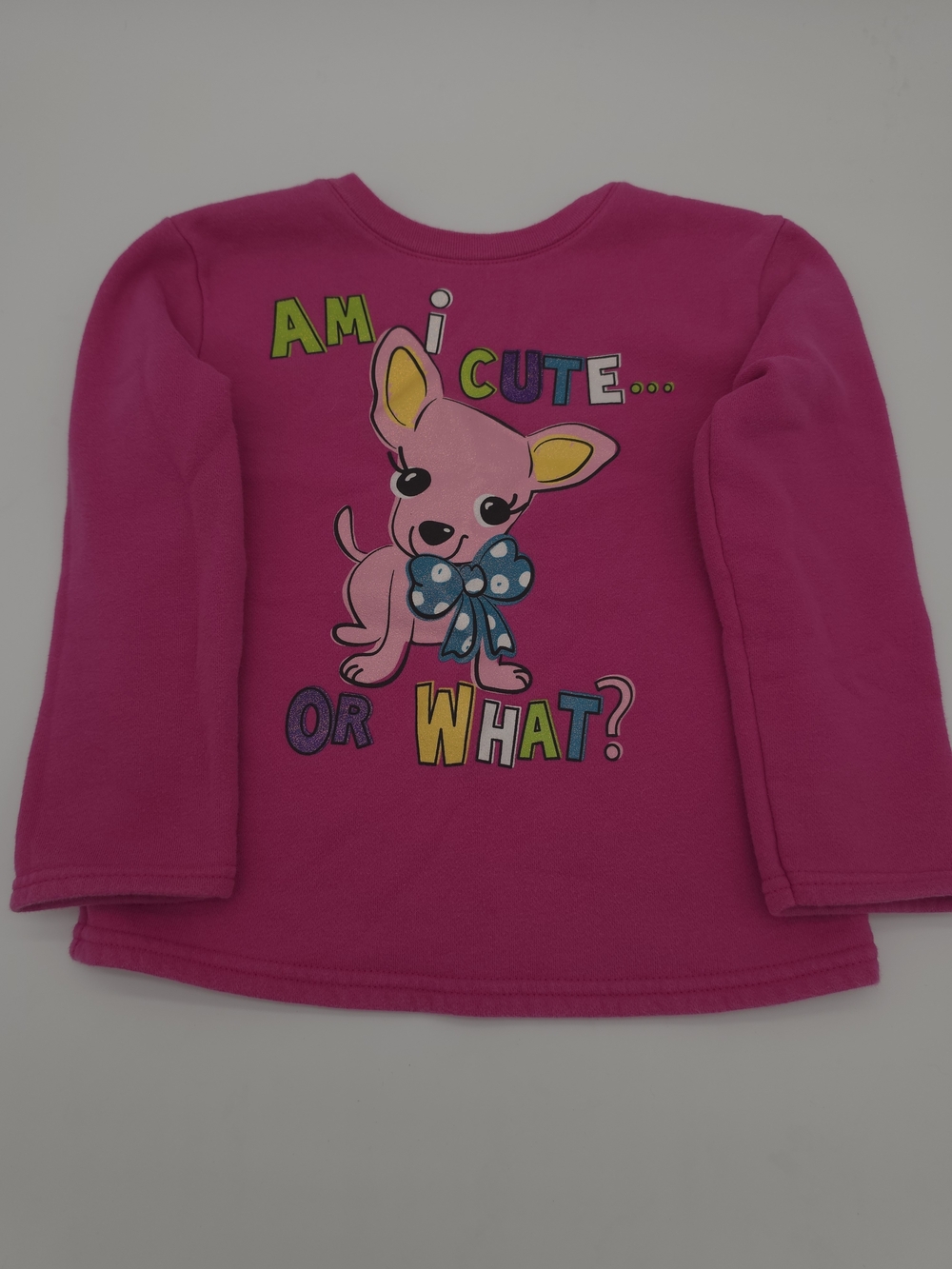 Garanimals 5T Pink 'Am I Cute' Graphic Sweatshirt Soft Non-Fitted Sleeve